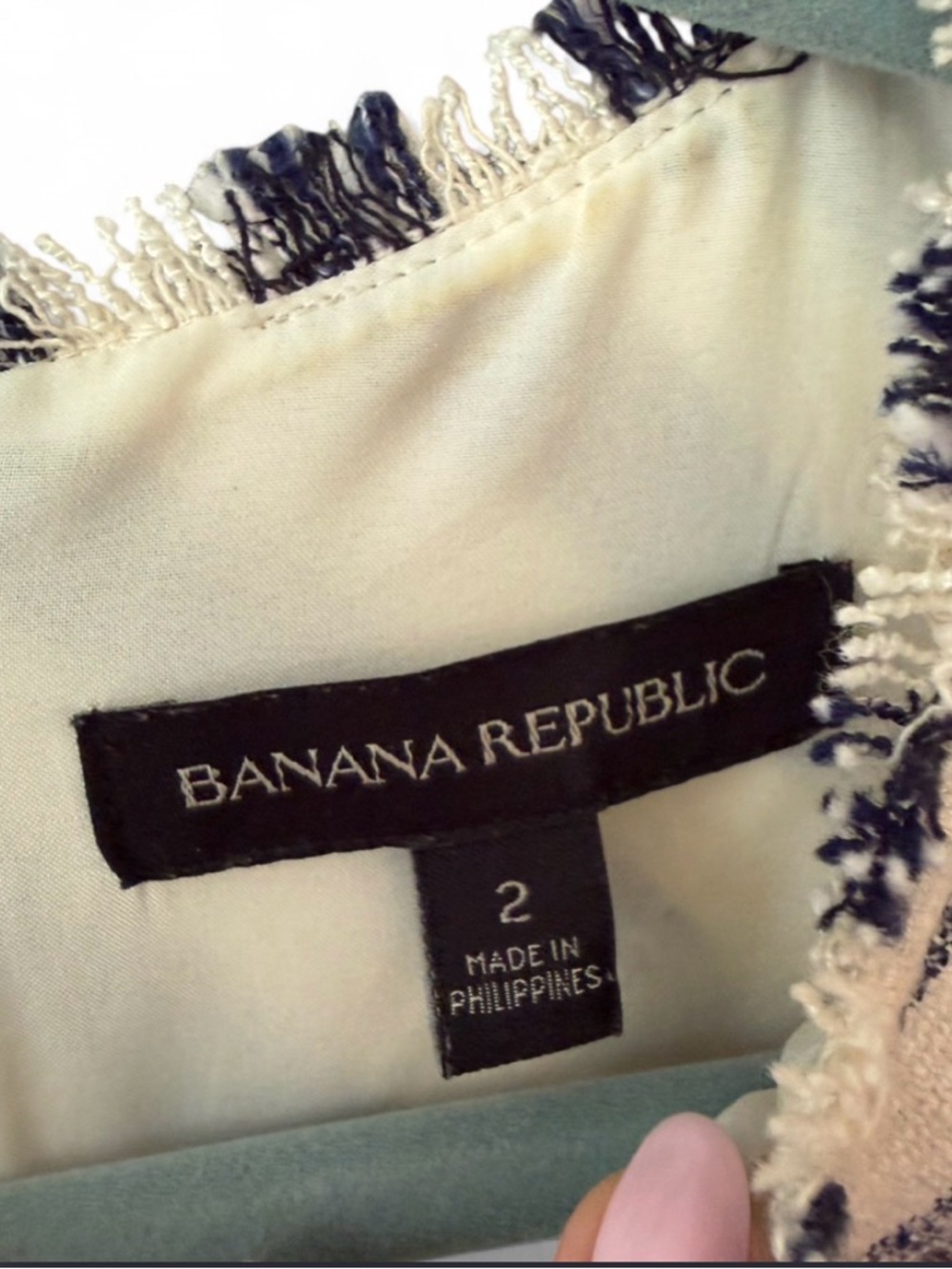Banana Republic Blue and White Striped Midi Dress - Picture 3 of 3